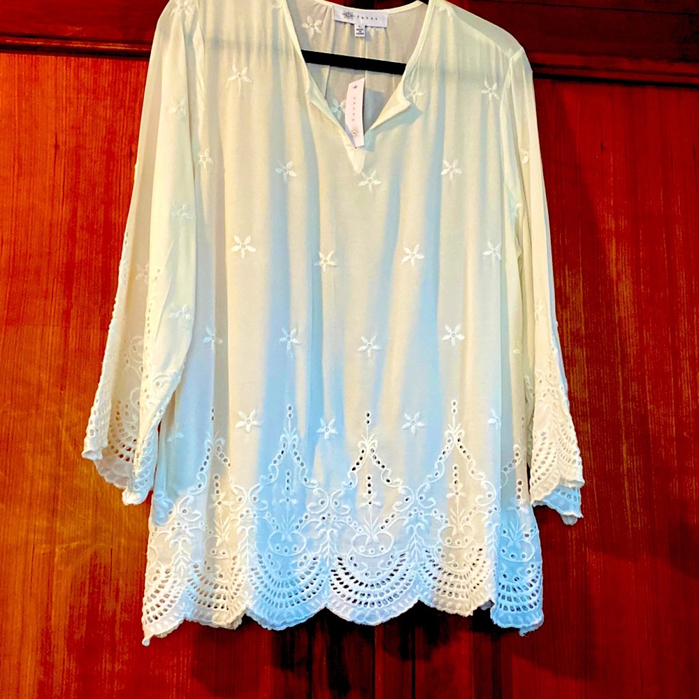 🍁Fever eyelet blouse